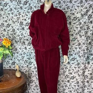 Upper Class Vintage 70’s  Burgundy Corduroy Pant Suit